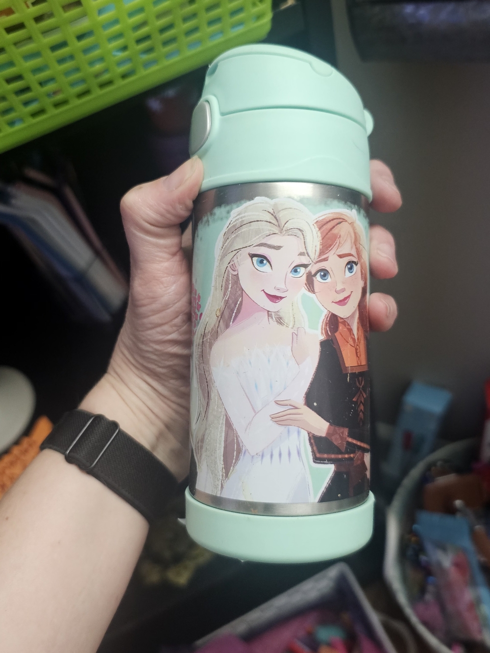 Brand New Disney Thermos Frozen 12oz Bottle With Flip Lid